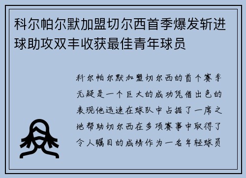 科尔帕尔默加盟切尔西首季爆发斩进球助攻双丰收获最佳青年球员 科尔帕尔默加盟切尔西首季爆发斩进球助攻双丰收获最佳青年球员
